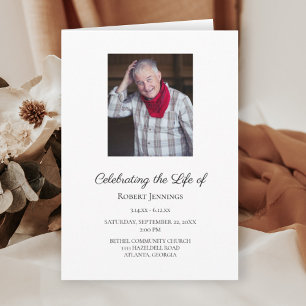 Photo Celebration of Life Memorial Funeral  Program