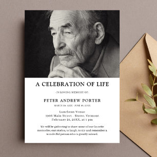 Photo Celebration of Life Memorial Invitation