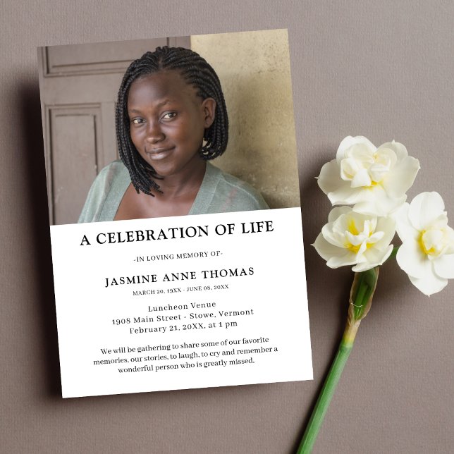 Photo Celebration of Life Memorial Invitation (Celebration of Life Invitation)
