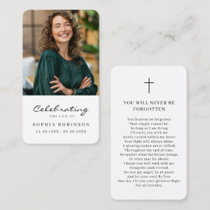 Photo Celebration of Life Memorial Prayer Card