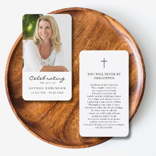 Photo Celebration of Life Memorial Prayer Card