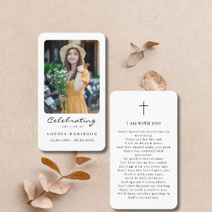 Photo Celebration of Life Remembrance Prayer Card