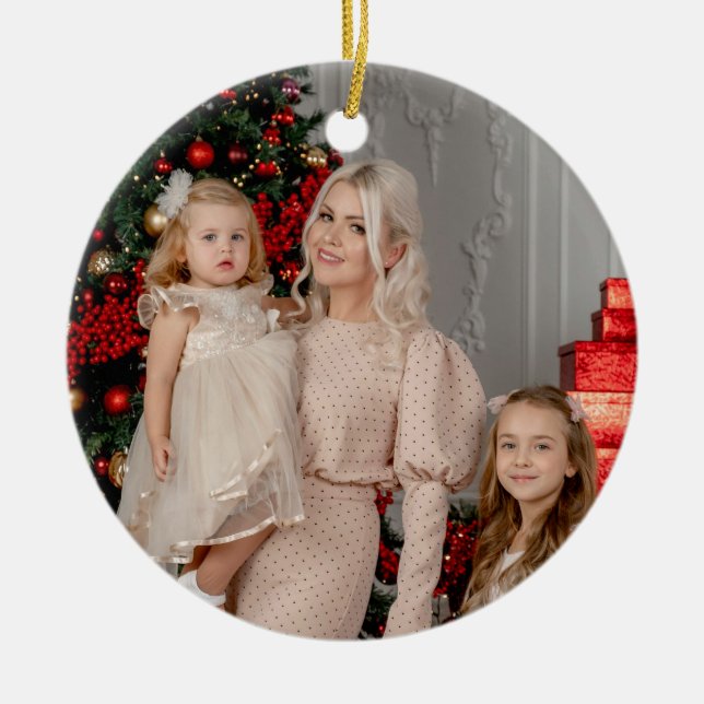 Photo Ceramic Ornament - Keepsake Holiday Gift (Front)