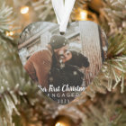 Photo Chalk Script Our First Christmas Engaged