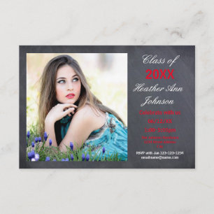 Photo Chalkboard Background -3x5 Grad Announcement
