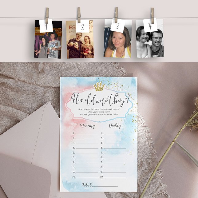 Photo Challenge Gender Reveal Fun Game (How old were they?)