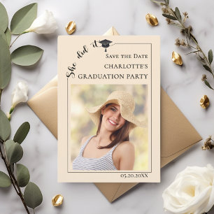 Photo Champagne Graduation party Save the Date