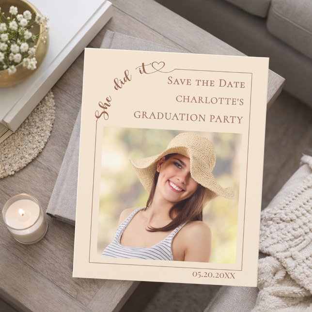 Photo Champagne Graduation Save the Date Flyer (Creator Uploaded)