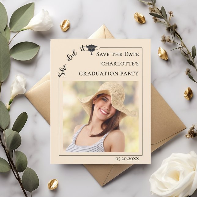 Photo Champagne Graduation Save the Date Flyer (Creator Uploaded)