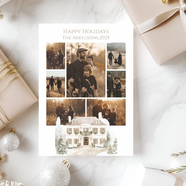 Photo Champagne Manor Family Christmas Holiday Card (Creator Uploaded)