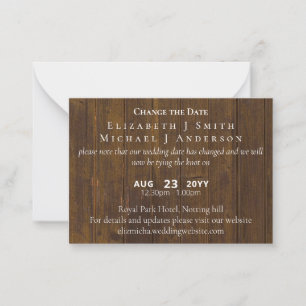 PHOTO Change of Date Postponement incl ENVL. Advice Card