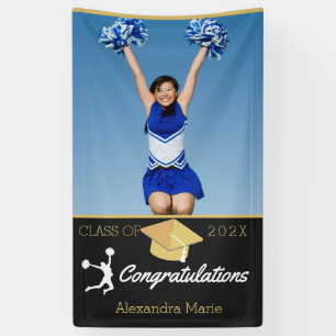 Photo Cheerleader Black graduation Congratulation Banner