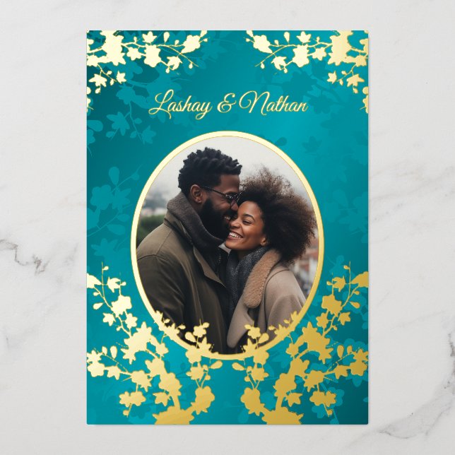 Photo Cherry Blossom  Wedding Turquoise (Front)