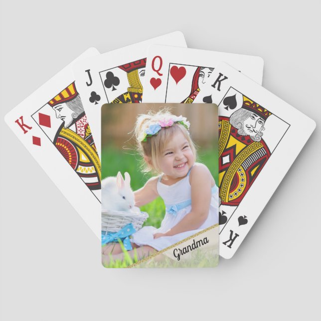 Photo Child Playing Cards for Grandma (Back)