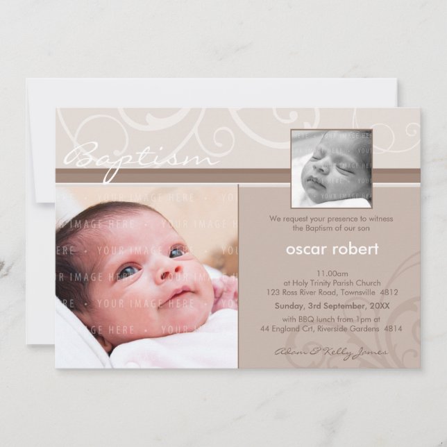 PHOTO CHRISTENING INVITES :: charity 1L (Front)