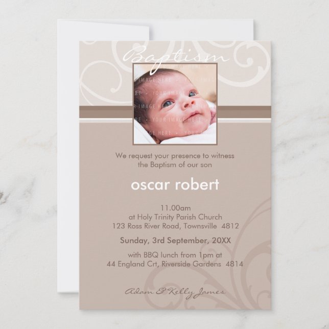 PHOTO CHRISTENING INVITES :: charity 1P (Front)