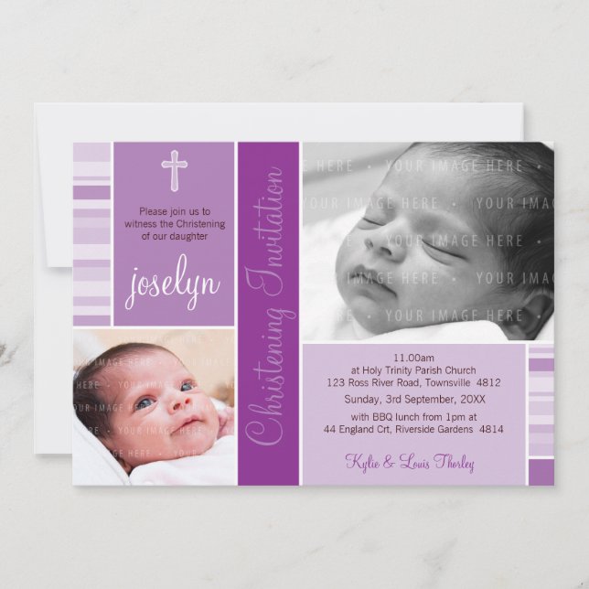 PHOTO CHRISTENING INVITES :: essence 2L (Front)