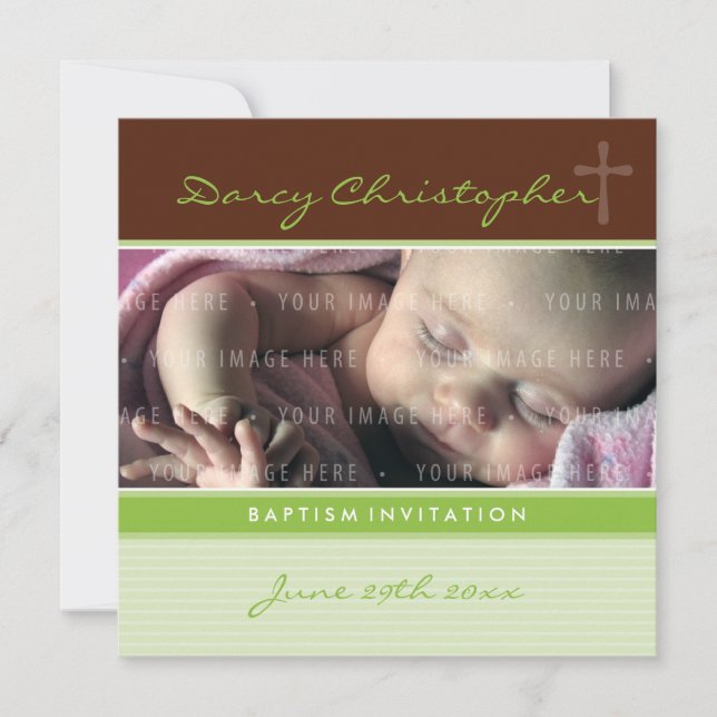 PHOTO CHRISTENING INVITES :: faith 7SQ (Front)
