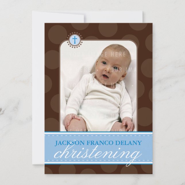 PHOTO CHRISTENING INVITES :: polkadot 6P (Front)