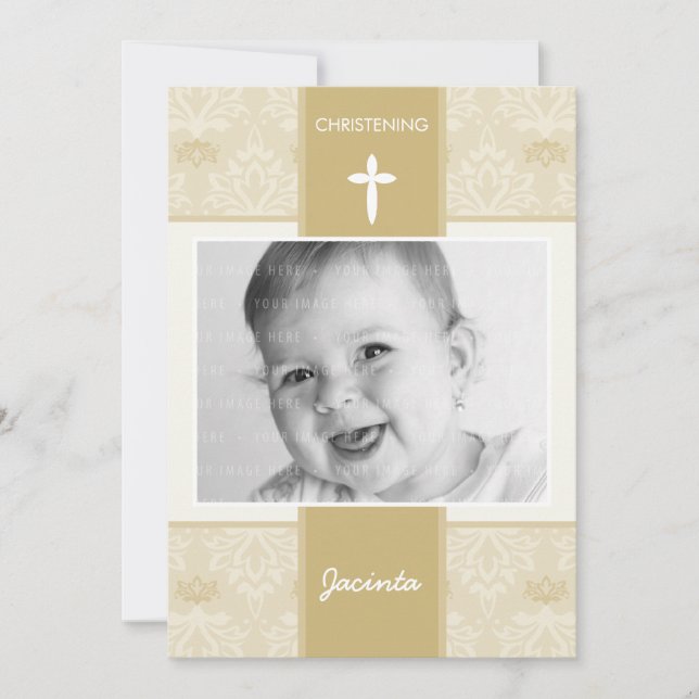 PHOTO CHRISTENING INVITES :: pretty 3P (Front)