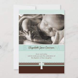 PHOTO CHRISTENING INVITES :: pure 3 P