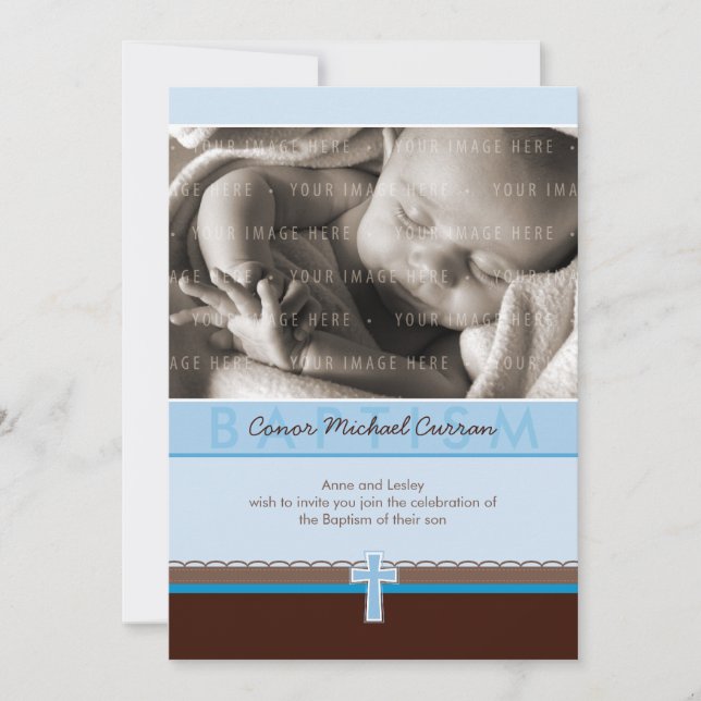 PHOTO CHRISTENING INVITES :: pure 5 P (Front)