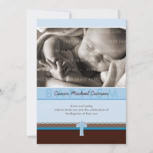 PHOTO CHRISTENING INVITES :: pure 5 P