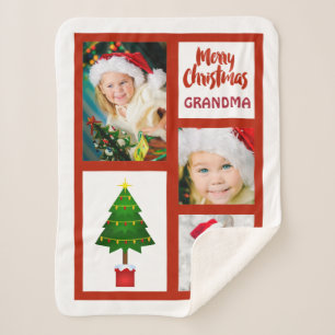 Photo Christmas Blanket for Grandma
