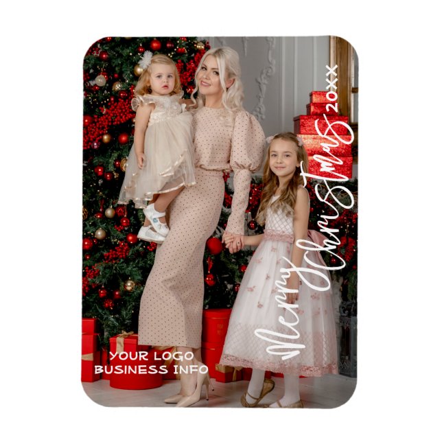 Photo Christmas Business Cards - Holiday Magnet (Vertical)