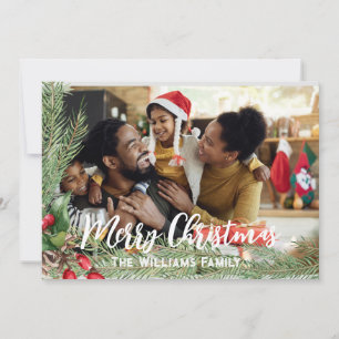 Photo Christmas Card Double Sided Modern Holiday