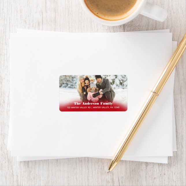 Photo Christmas Card Return Address Label (Insitu)