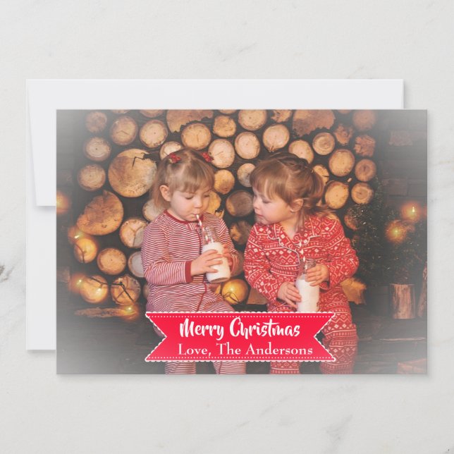 Photo Christmas Card with Vignette Faded Edges (Front)