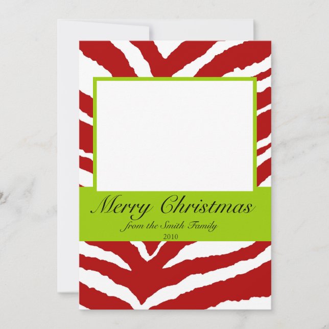 Photo Christmas Card with Zebra print (Front)