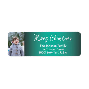 Photo Christmas Greetings Return Address Labels