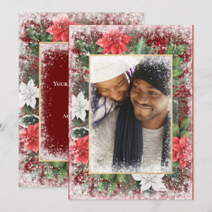 Photo Christmas Holiday Xmas Red Seasonal Card