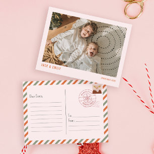 Photo Christmas Letter to Santa North Pole Holiday Postcard