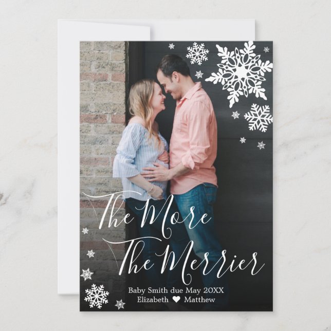 Photo Christmas Pregnancy Announcement Card (Front)