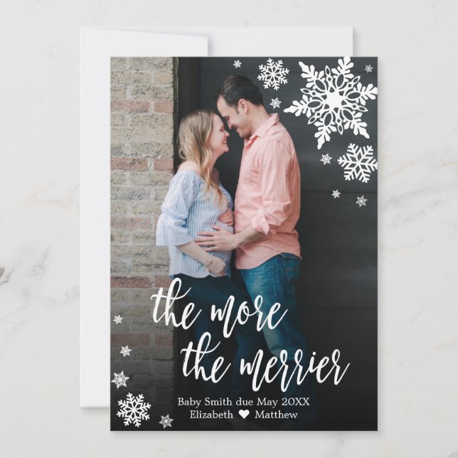 Photo Christmas Pregnancy Announcement Card (Front)