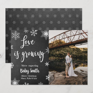 Photo Christmas Pregnancy Announcement Card
