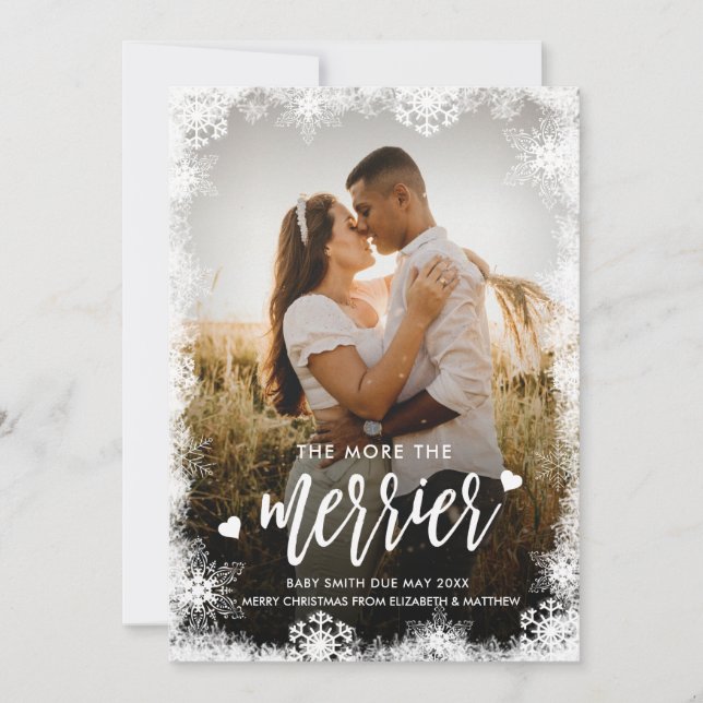 Photo Christmas Pregnancy Announcement Cards (Front)