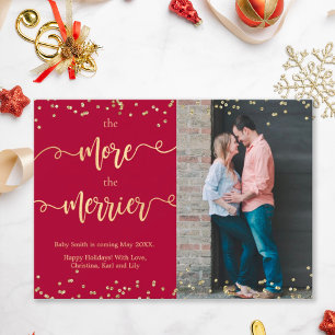 Photo Christmas Pregnancy Announcement Cards