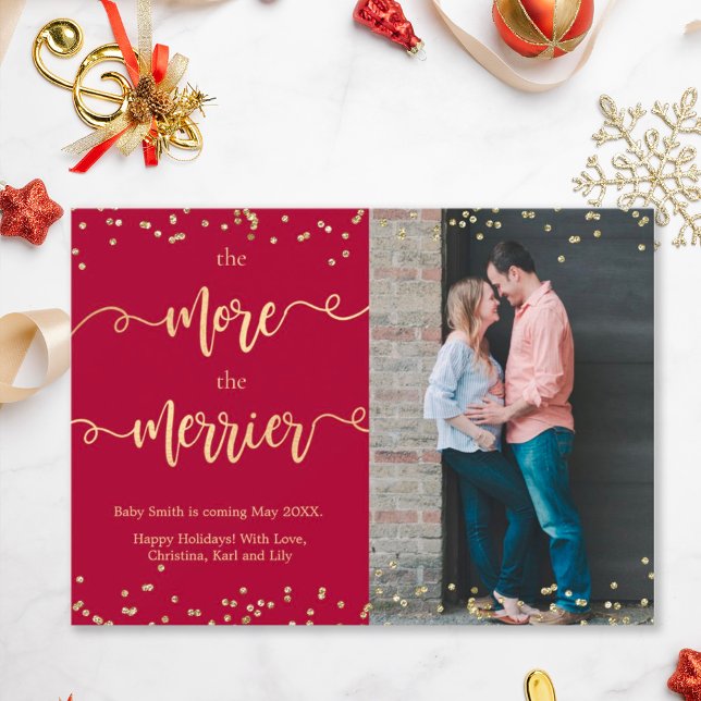 Photo Christmas Pregnancy Announcement Cards (Creator Uploaded)