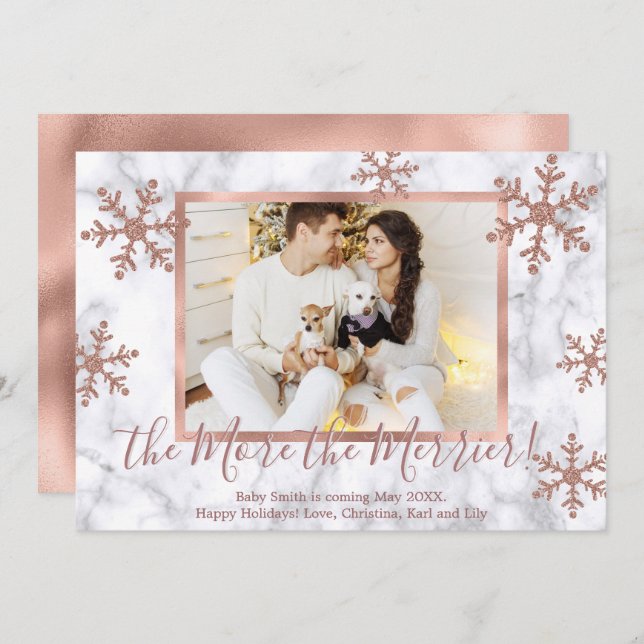 Photo Christmas Pregnancy Announcement Cards (Front/Back)