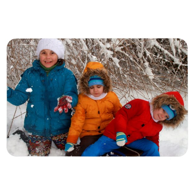 Photo Christmas Refrigerator Grandparents Gift Magnet (Horizontal)