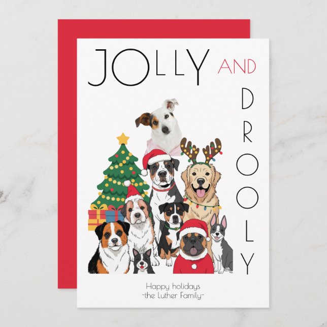 Photo Christmas Tree Funny Pet Holiday Card (Front/Back)