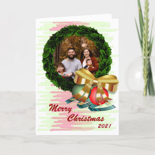 Photo Christmas Wreath Folded Card