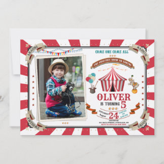 Photo Circus birthday invitation Vintage Festival