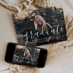 Photo Class of 2024 White Overlay Graduation Party Invitation