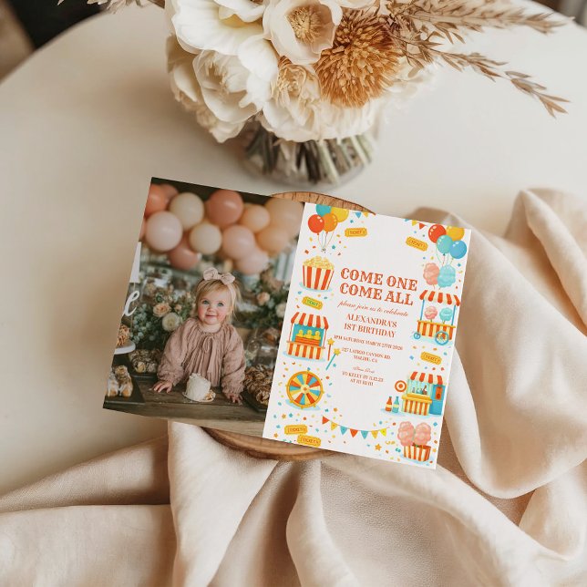 Photo Classic Carnival Storybook Birthday Invitation (Creator Uploaded)