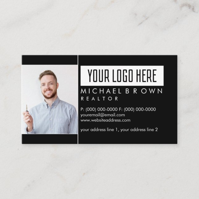 Photo Classy Simple Business Card (Front)